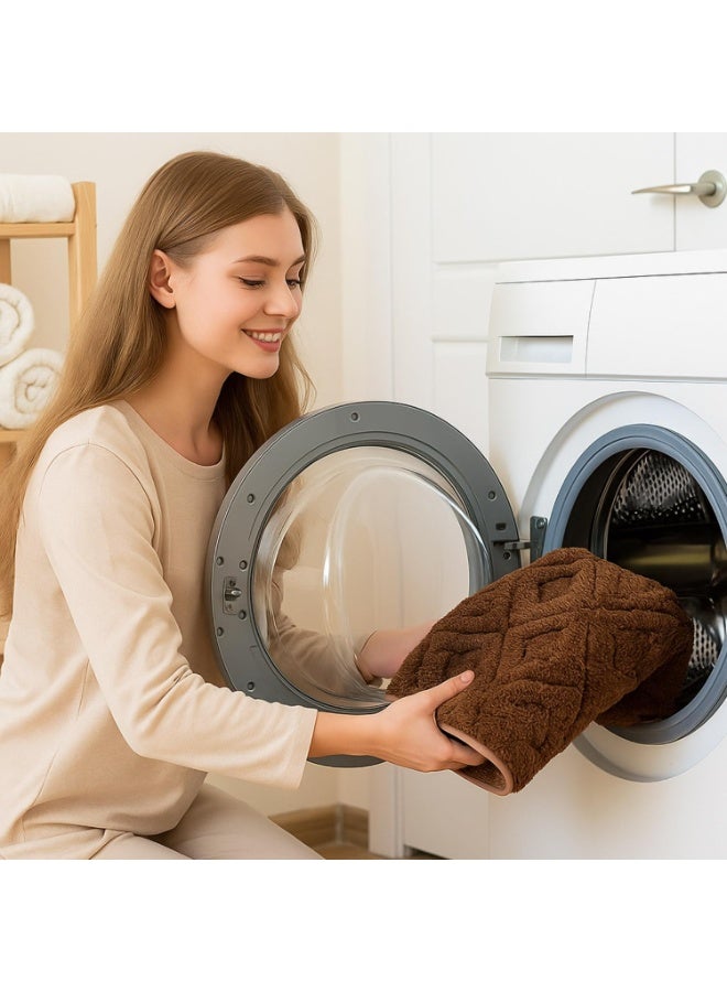 تايكوم سجادة حمام 38 × 58 سم، سجادة حمام ناعمة ورقيقة من الألياف الدقيقة، مانعة للانزلاق، قابلة للغسل في الغسالة، سريعة الجفاف، سجادات حمام فائقة الجودة لحوض الاستحمام والحمام والدش، لون بيج داكن. - Image 4